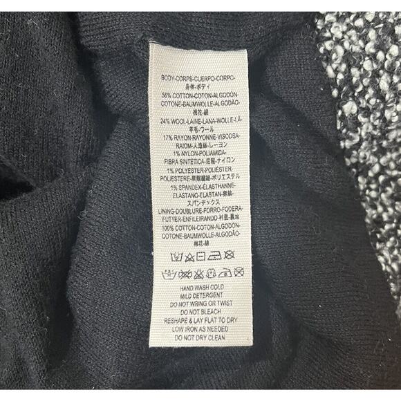 Free People Slouchy Boho Coat Utility Moto Jacket Marled Black Belted Size Small - Picture 9 of 9